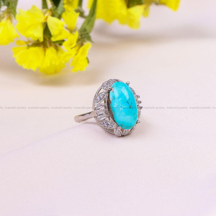 انگشتر فیروزه شجری زنانه کد 10169