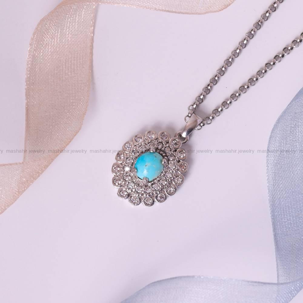 گردنبند فیروزه زنانه کد 5418