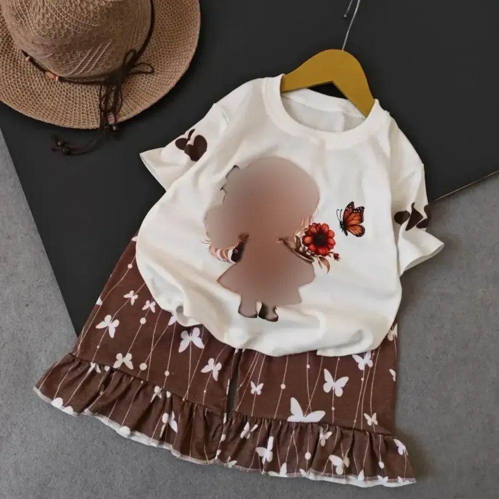 ست دخترانه نخی پنبهای طرح نازی سایز 40 تا 55