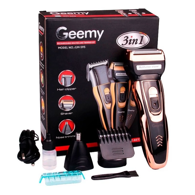 ماشین اصلاح  موی صورت 3کاره جیمی مدل GM-595 موزن گوش وبینی اصلاح صورت شارژ مدل 1