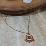 پلاک زنجیرطرح چشم نظرآبی برنداستاینلس استیل رنگ ثابت بدلیجات مشابه طلااکسسوری وزیورآلات دخترانه وزنانه مناسب کادو وهدیه