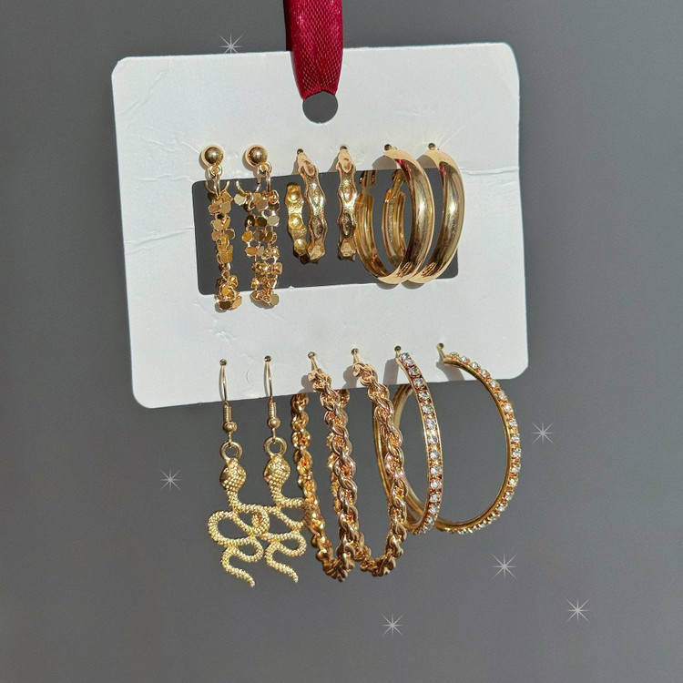 پک گوشواره طرح مار 6 جفتی