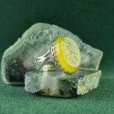 انگشتر نقره عقیق مردانه مدل سرنیزه طرح حکاکی حسبی الله و نعم الوکیل کد 4059