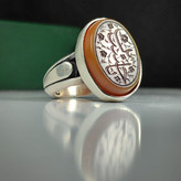 انگشتر نقره با عقیق نارنجی – خرید آنلاین با طراحی منحصر به فرد کد 2446