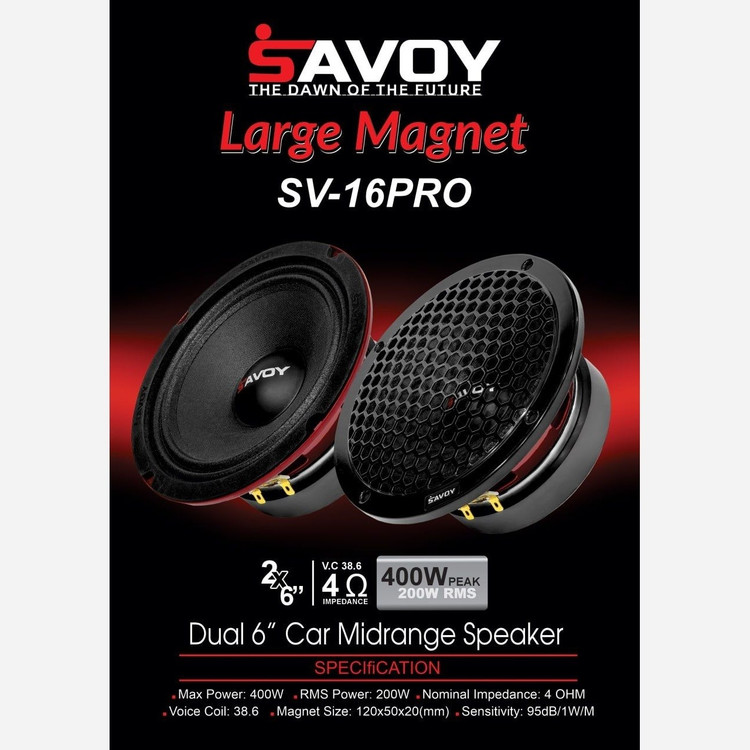 میدرنج 6 اینچ ساووی مدل SV-16 PRO