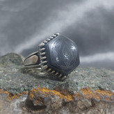انگشتر نقره مردانه حدید ستاره سلیمان و داوود