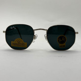 عینک ریبن هگزونال شیشه سنگ مشکی فریم نقره ای به همراه پک کامل ریبن کد Rayban RB 3548 (ارسال رایگان)