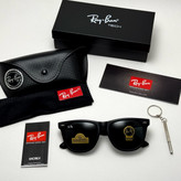 عینک آفتابی ریبن ویفرر شیشه سنگ مشکی که همراه پک کامل ریبن Rayban WAYFARER RB 2140 سایز 54 (ارسال رایگان)