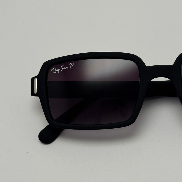 عینک آفتابی پلاریزه ریبن مستطیلی تمام مشکی کد rayban RB 2201 (ارسال رایگان)
