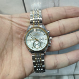 ساعت ست زنانه مردانه الگانس طلایی نقره ای صفحه سفید